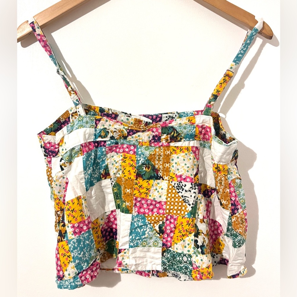 Anthropologie Pilcro ✨ SMALL Patchwork Spaghetti Strap Boxy Tank - Picture 8 of 11